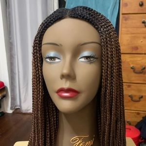 Cornrow feed in braided ombré lace wig